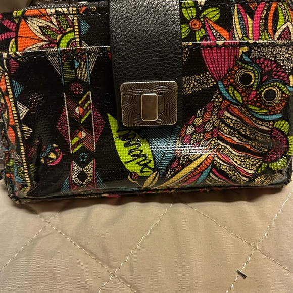 akroots Wristlet Wallet Crossbody Bag Owl Spirit PEACE Coated Canvas 4x6 - Picture 2 of 5